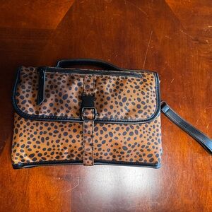 Dock A Tot Folding Portable Changing Pad and Diaper Bag Stylish Cheetah Print